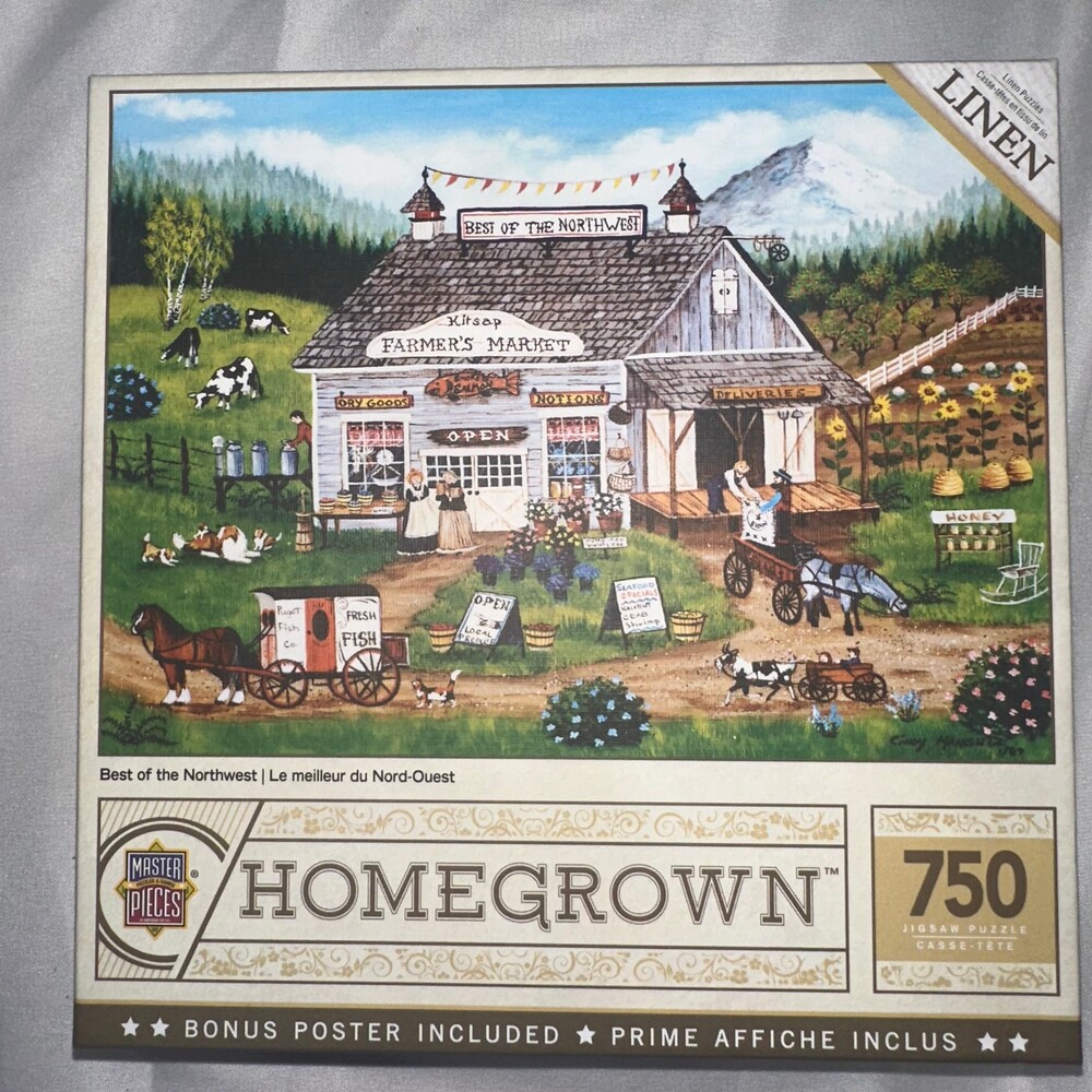 MasterPieces Best of the Northwest 750 Piece Puzzle Cindy Mangutz Linen Unopened